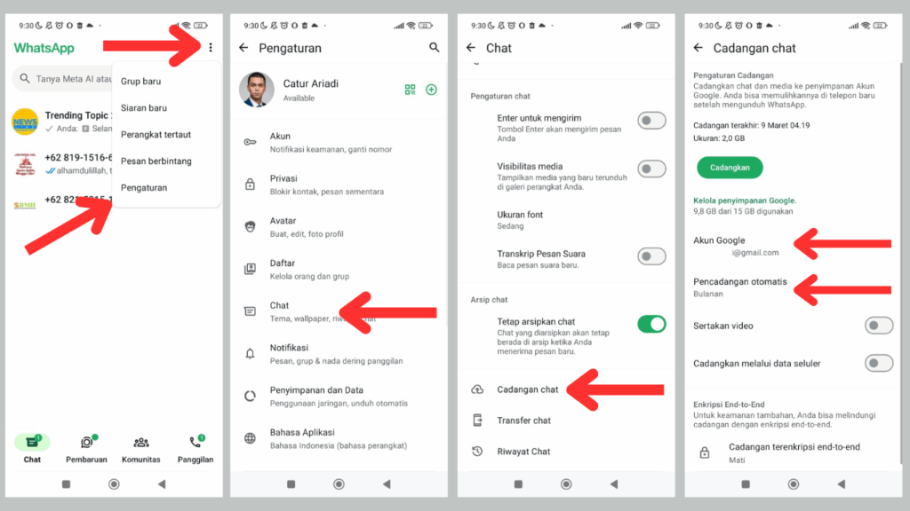 Cara Backup Chat WhatsApp di Android secara Otomatis